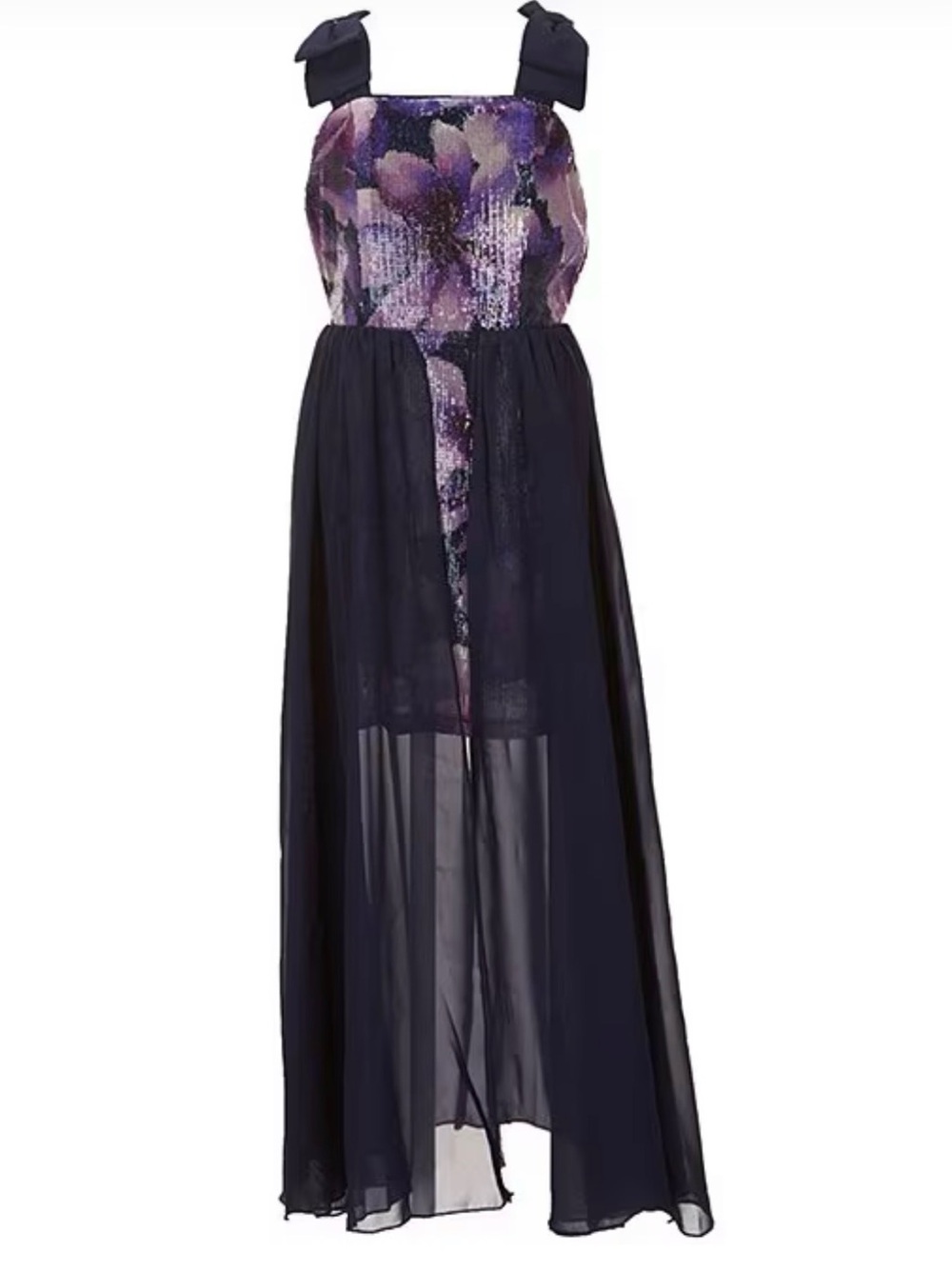 Xtraordinary NWT Girls Sequin-Embellished/SheerOverlay WalkThrough Skirted Dress